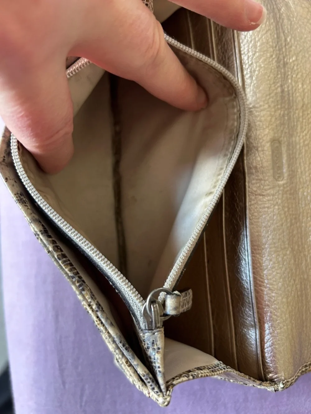 Coach Python Embossed Leather Flap Continental Wallet in GUC